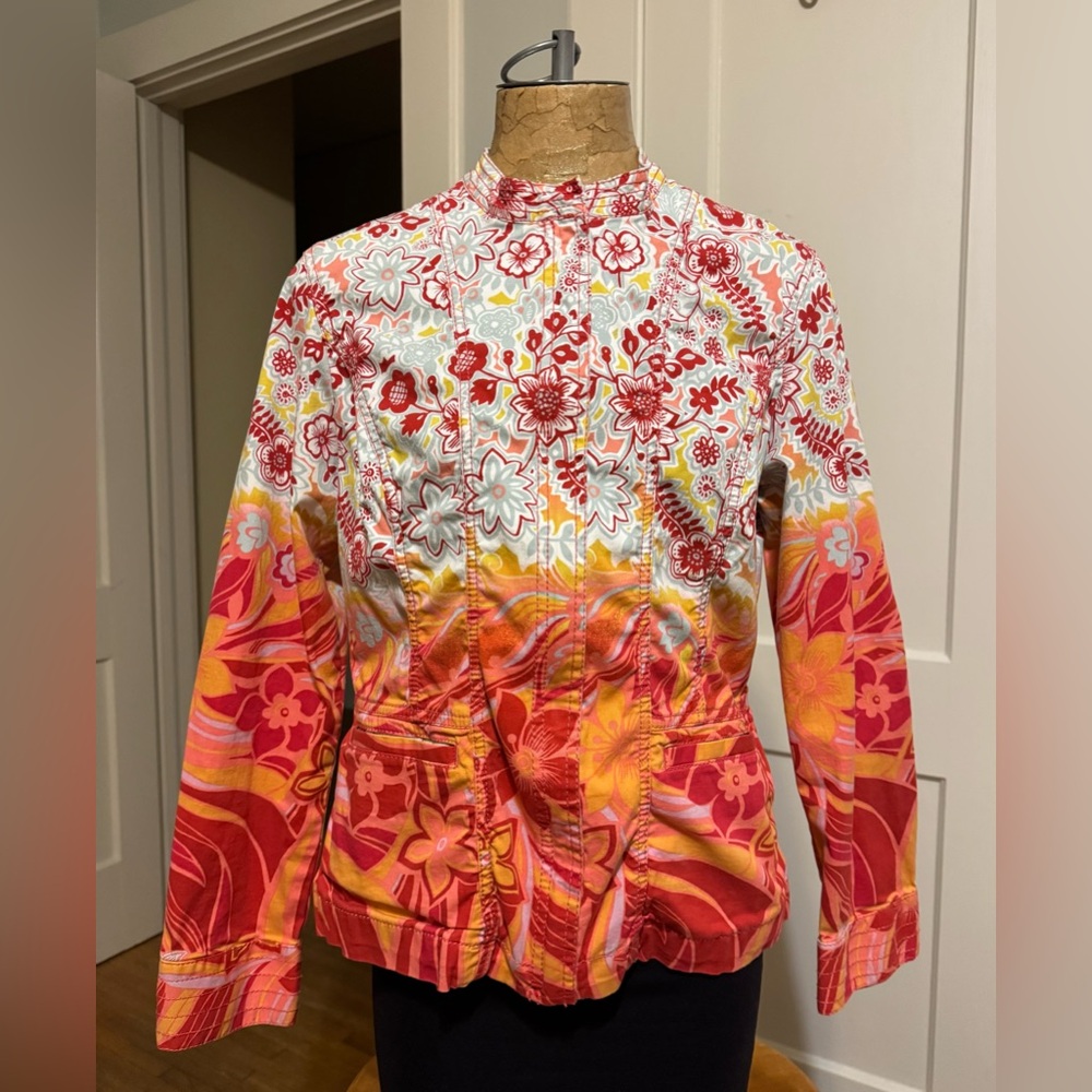 Chico's Floral Ombré Stretch Jacket